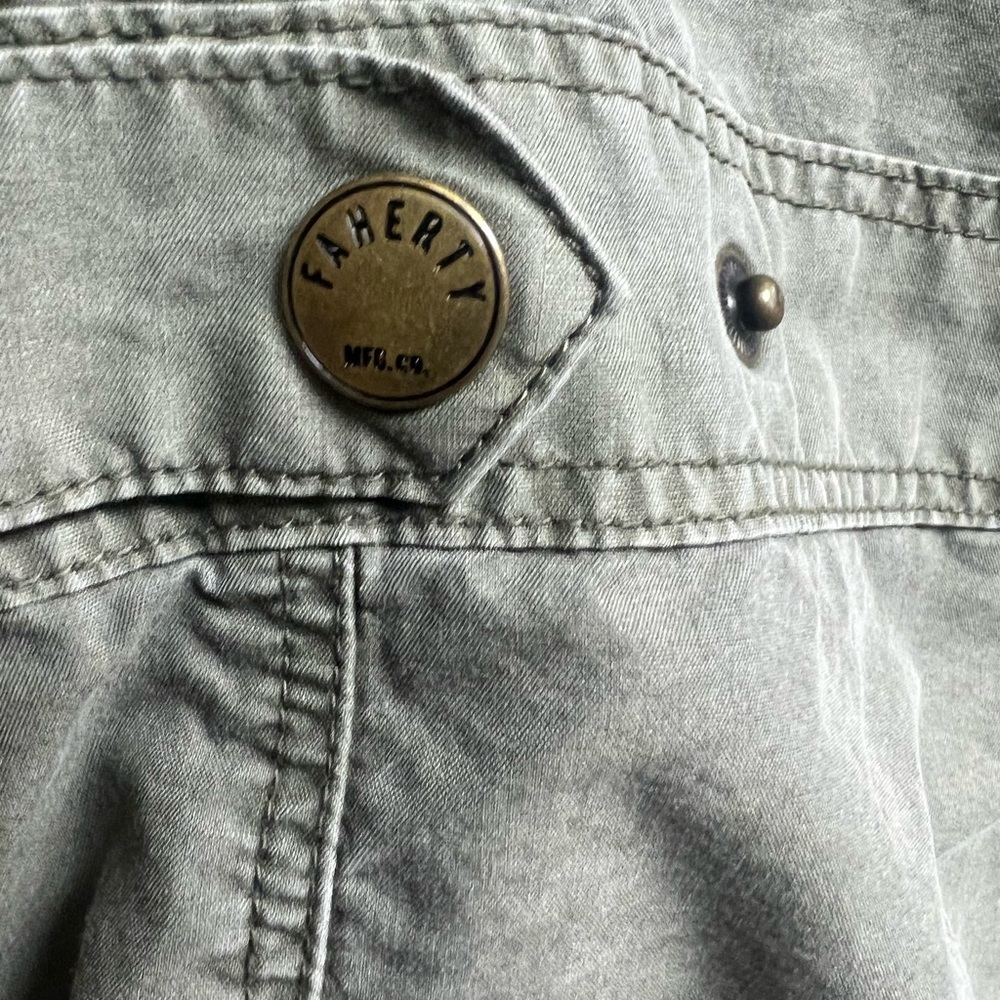 Faherty Olive Button-Up Jacket,Cooper Womens, Est… - image 5